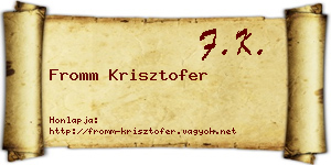 Fromm Krisztofer névjegykártya